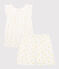 Pigiama corto con soli bambina in cotone bianco MARSHMALLOW/ ORGE
