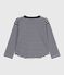 T-shirt a maniche lunghe in cotone a righe bambino blu SOIR/ MILK
