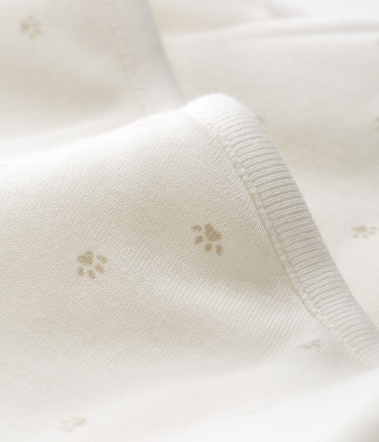 Tutina lunga beb&egrave; a costine in ovatta bianco MARSHMALLOW/grigio SOURICEAU CN