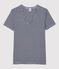 T-shirt L'ICONIQUE scollo a V in cotone da donna blu SMOKING/bianco MARSHMALLOW