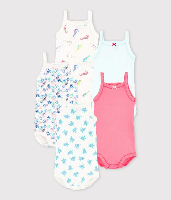 Confezione da 5 body con spalline fondali marini bebè femmina variante 1