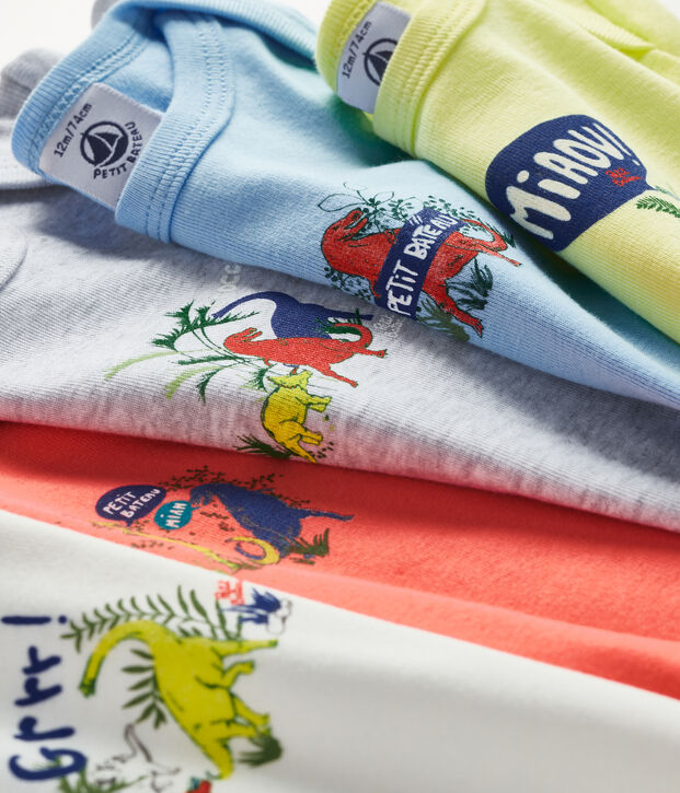 Confezione da 5 body manica corta beb&egrave; maschio multicolore