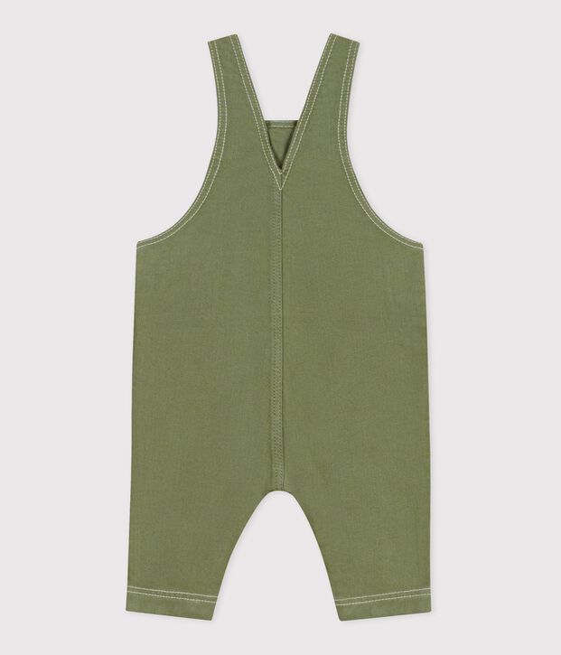 Salopette lunga in denim colorato neonato OLIVINE