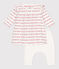 Abito leggings jacquard per bébé in cotone bianco MARSHMALLOW/rosso TERKUIT