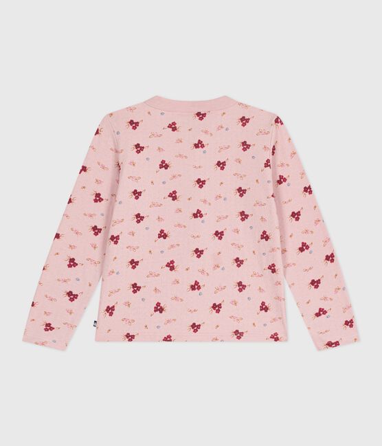 Cardigan in cotone con stampa bambina rosa JOLI/bianco MULTICO