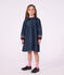 Abito a maniche lunghe in denim tinta unita bambina blu