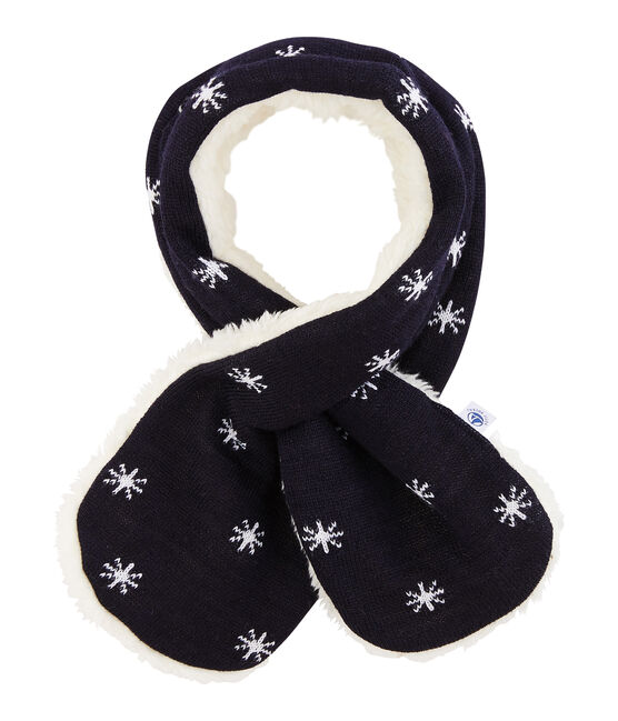 Sciarpa bebè maschietto doppiata in sherpa blu SMOKING