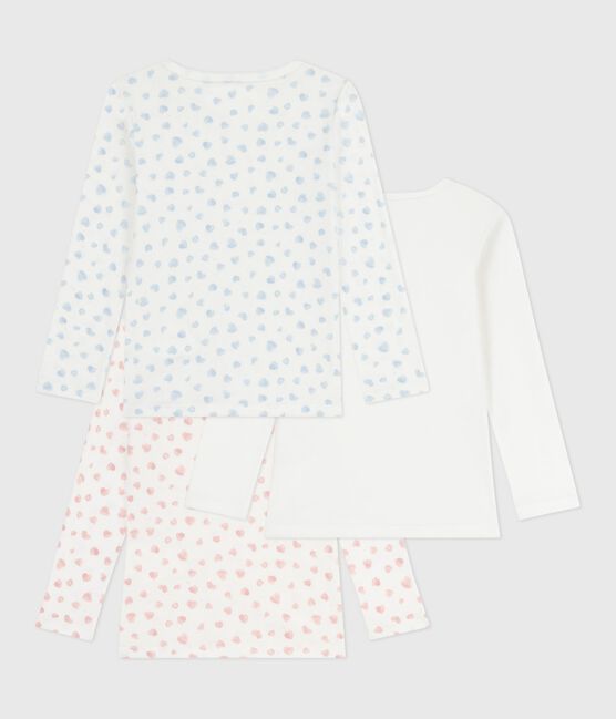 Set di T-shirt a maniche lunghe in cotone con stampa a cuori bambina variante 1