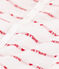 Tutina corta Petit Bateau "je t'aime" a costine. bianco MARSHMALLOW/rosso TERKUIT