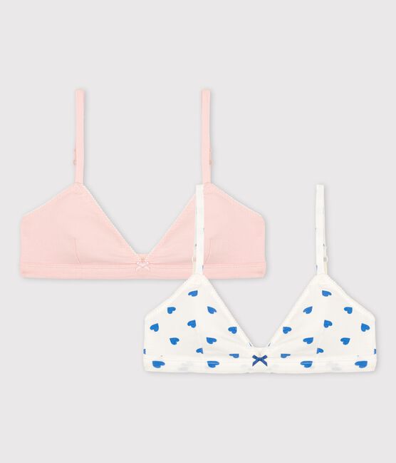 Confezione di 2 reggiseni a cuori ragazza in cotone ed elastam variante 1