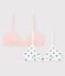 Confezione di 2 reggiseni a cuori ragazza in cotone ed elastam variante 1