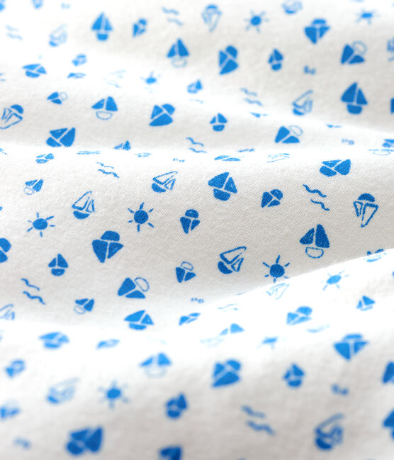 Sacco nanna barche bebè in cotone biologico bianco MARSHMALLOW/blu COOL