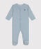 Pigiama fantasia in cotone neonato blu ROVER/bianco MARSHMALLOW