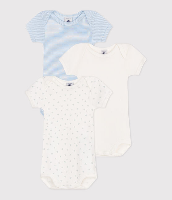 Set da 3 body a maniche corte in cotone con stampa neonato variante 1