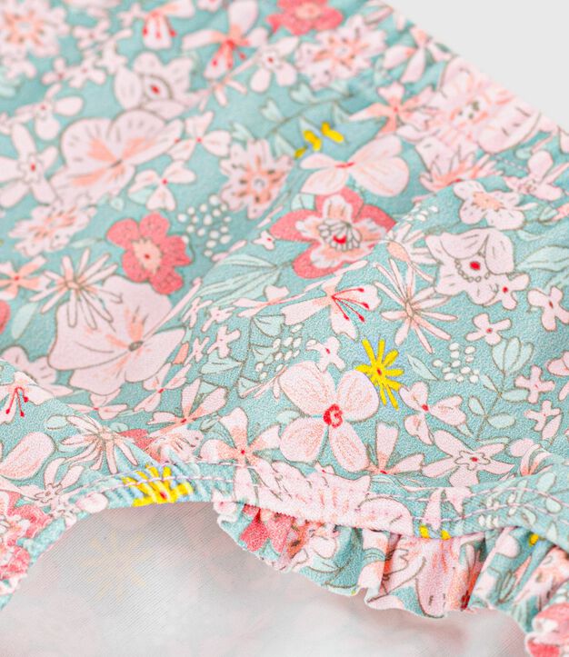 Slip da bagno a volant con stampa a fiori neonato blu/multicolore