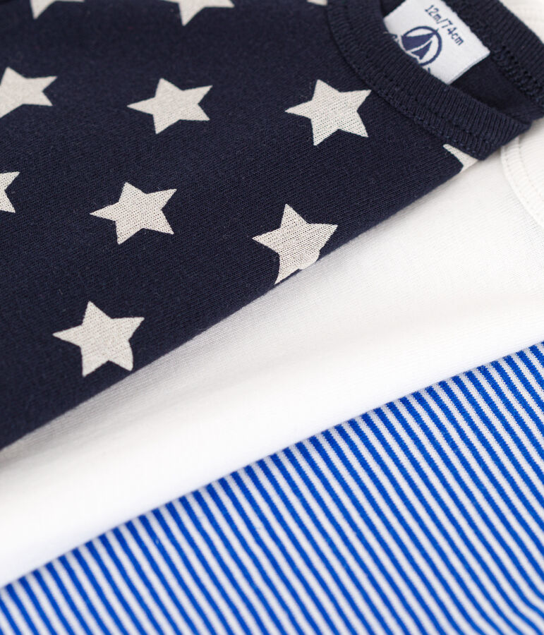 Confezione da 3 body maniche lunghe a stelle in cotone multicolore