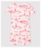 Pigiama corto snugfit tela di Jouy Parigi bambina in cotone rosa FLEUR/rosa GROSEILLER
