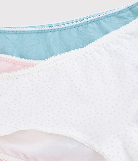 Confezione da 3 mutandine pois argento ragazza in cotone biologico e elastan variante 1