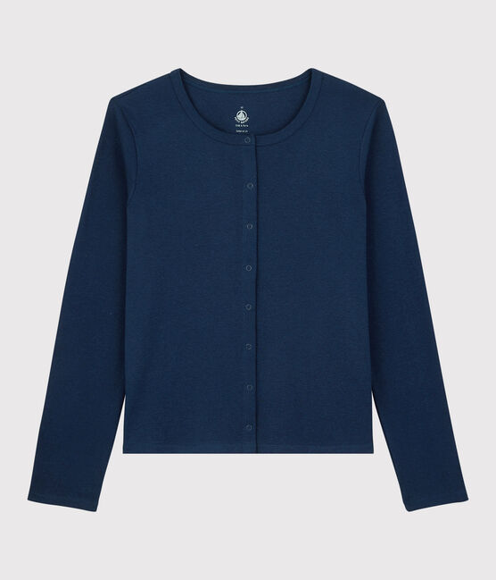 Cardigan in cotone/lino tinta unita Donna blu MEDIEVAL