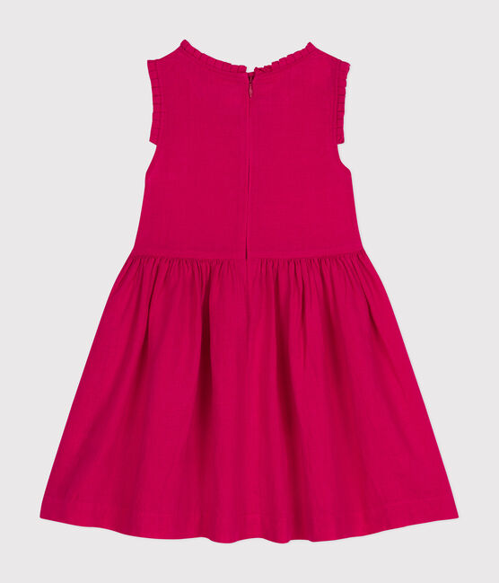 Abito senza maniche in lino bambina rosa DELHI