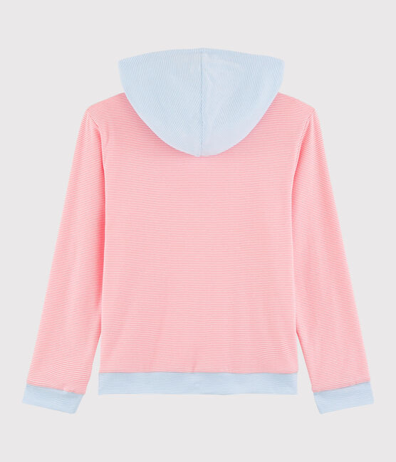 Felpa con cappuccio in cotone a righe Donna rosa GRETEL/bianco MARSHMALLOW