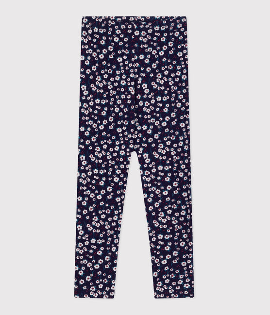 Leggings in cotone stampato bambina blu SOIR/ MULTICO