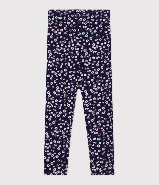 Leggings in cotone stampato bambina blu/multicolore