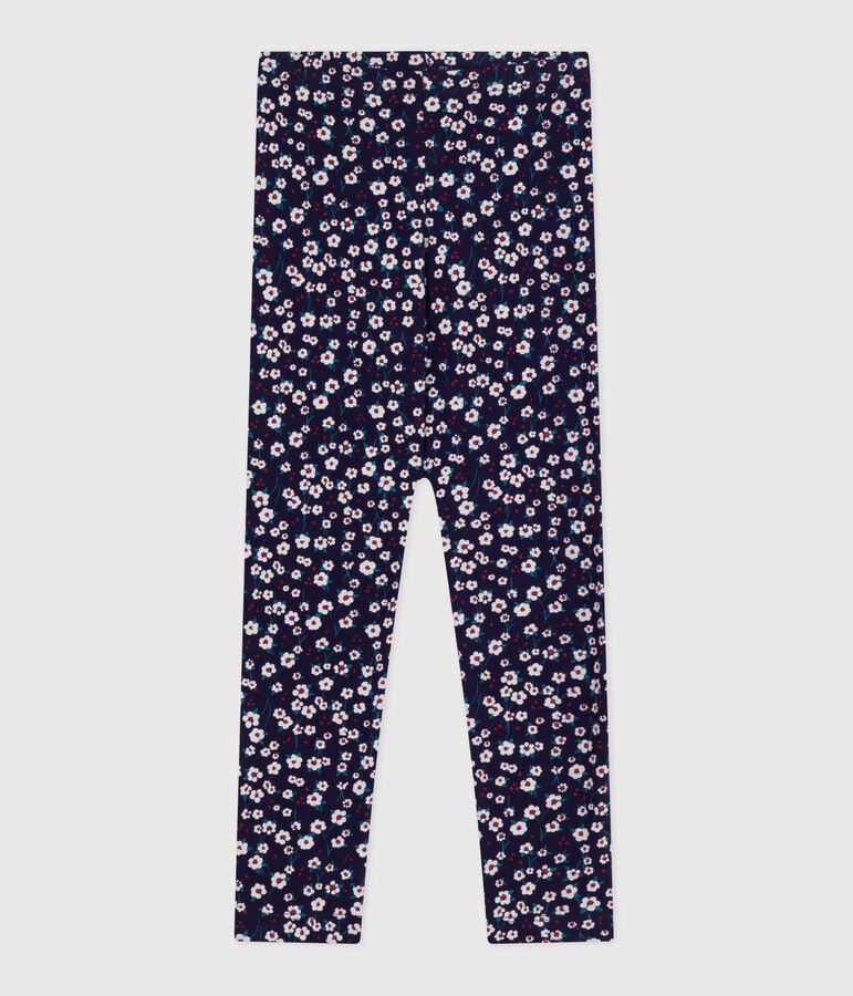 Leggings in cotone stampato bambina blu/multicolore