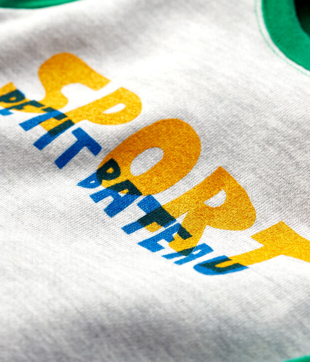 Tutina in molleton beb&egrave;. grigio/verde