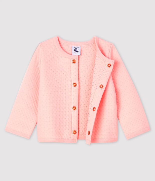 Cardigan beb&egrave; femmina in tubique rosa