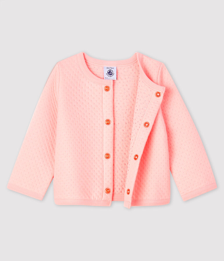 Cardigan beb&egrave; femmina in tubique rosa MINOIS