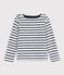 Marinière in jersey bambina bianco MARSHMALLOW/ SMOKING ARGENT BRILLANT