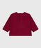 T-shirt a maniche lunghe in cotone con motivo gatto neonato AMARANTE
