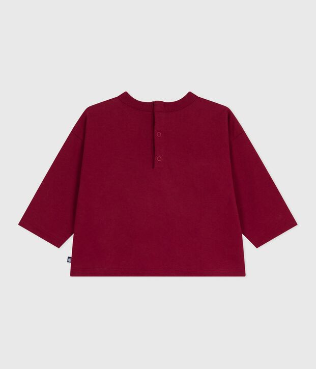 Maglietta a maniche lunghe in cotone per neonati rosso