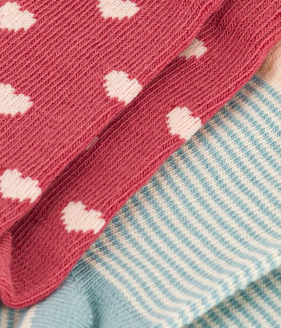 Set di 2 paia di calzini bebè in jersey di cotone a cuori variante 2