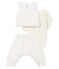 Completo tre pezzi bebè in tubique bianco MARSHMALLOW