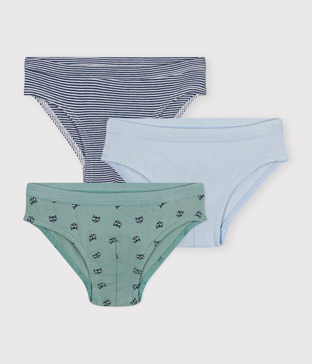 Set di 3 slip in cotone bambino multicolore