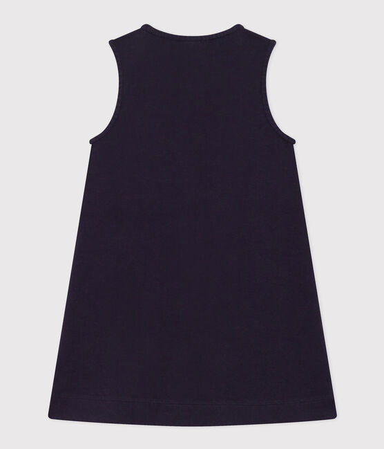 Abito smanicato in cotone bambina blu SMOKING