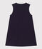 Abito smanicato in cotone bambina blu SMOKING