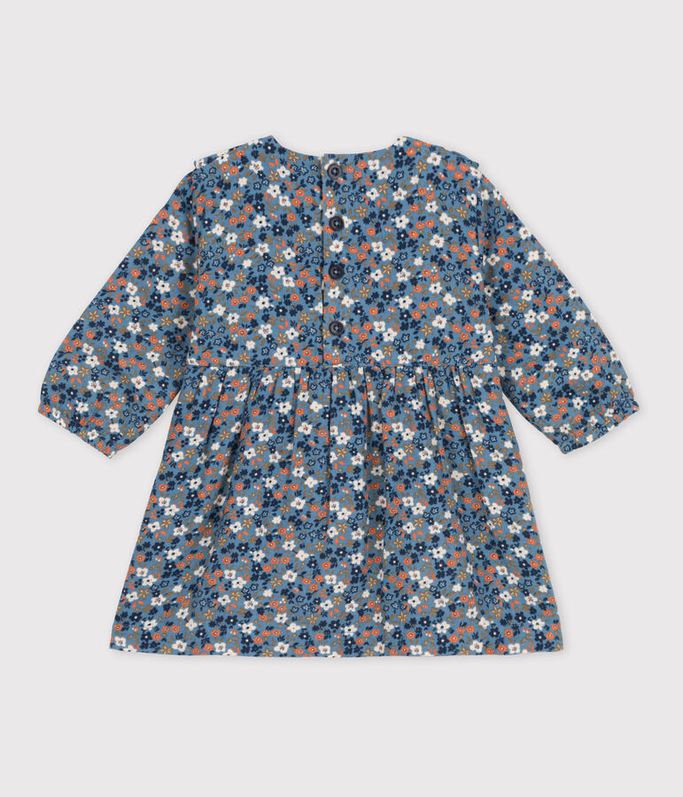 Abito a manica lunga beb&egrave; in garza di cotone stampato ROVER/ MULTICO