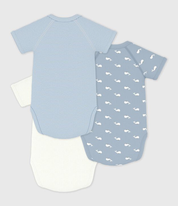 Set di body incrociati a maniche corte in cotone fantasia neonato multicolore