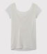 T-shirt donna con scollo ad acquasantiera sul retro in lino iridescente