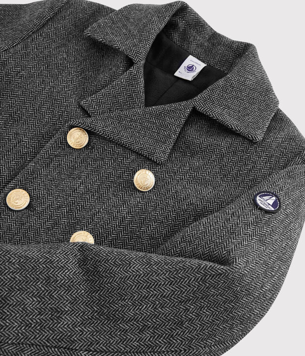 Caban in drap di lana ragazzo grigio