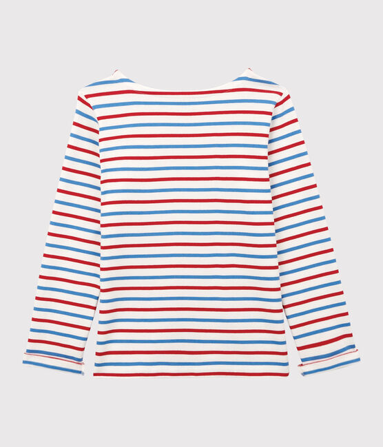 Marinière in cotone Donna bianco MARSHMALLOW/rosso BRASIER/blu PEPS