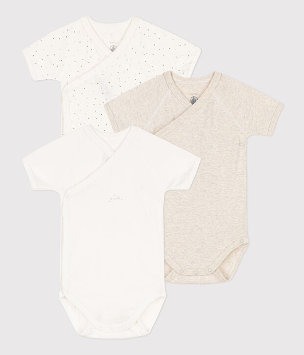 Confezione da 3 body beb&egrave; in cotone biologico multicolore