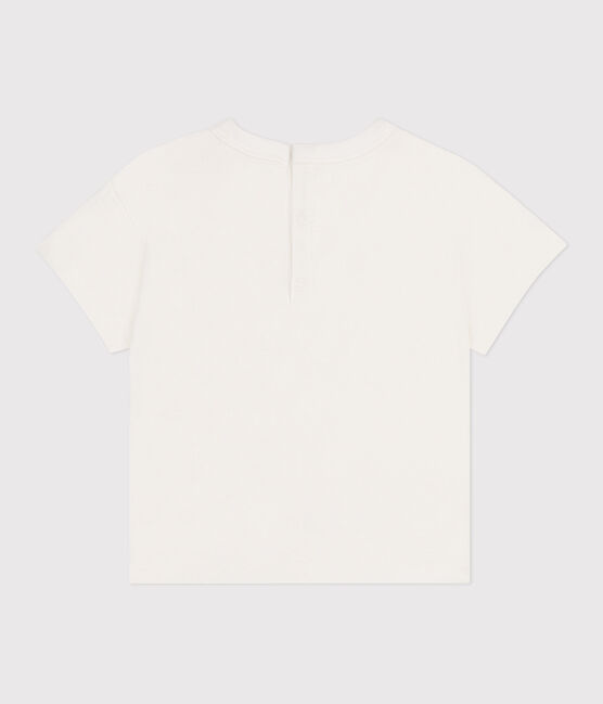 T-shirt a maniche corte in cotone tinta unita neonato blu MARSHMALLOW/ PORCELANA
