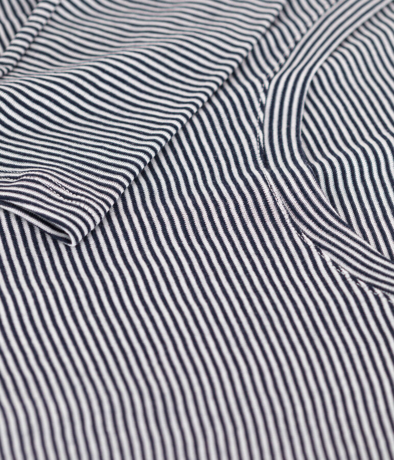 T-shirt second skin in cotone leggero a righe donna blu/bianco