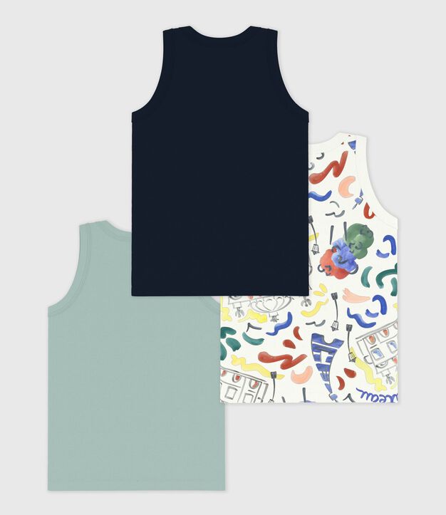Set di canotte bambino in cotone con stampa Op&eacute;ra multicolore