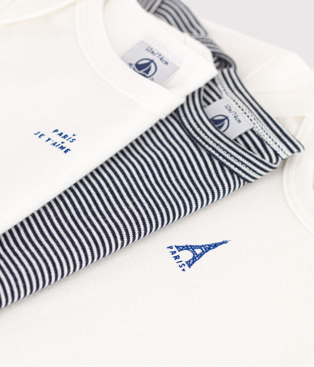 Confezione da 3 body a maniche lunghe beb&egrave; in cotone Paris multicolore