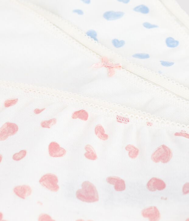 Set di shorty in cotone con stampa a cuori bambina multicolore